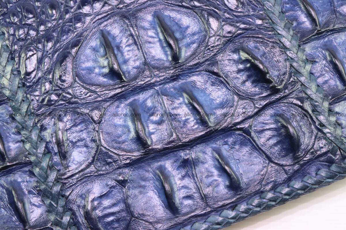 Crocodile skin shoulder bag hand braided edges 131 Foto 8
