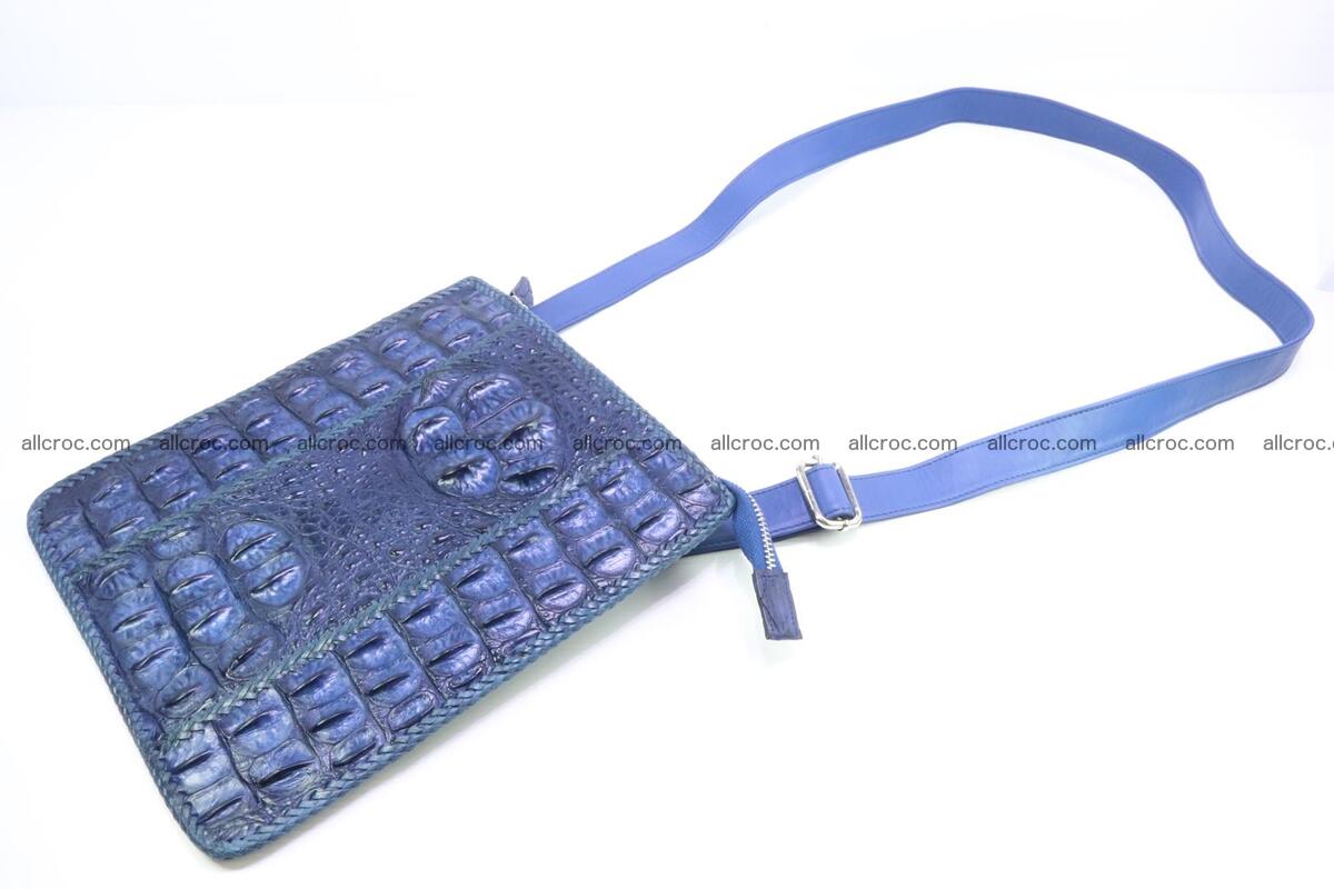 Crocodile skin shoulder bag hand braided edges 131 Foto 6