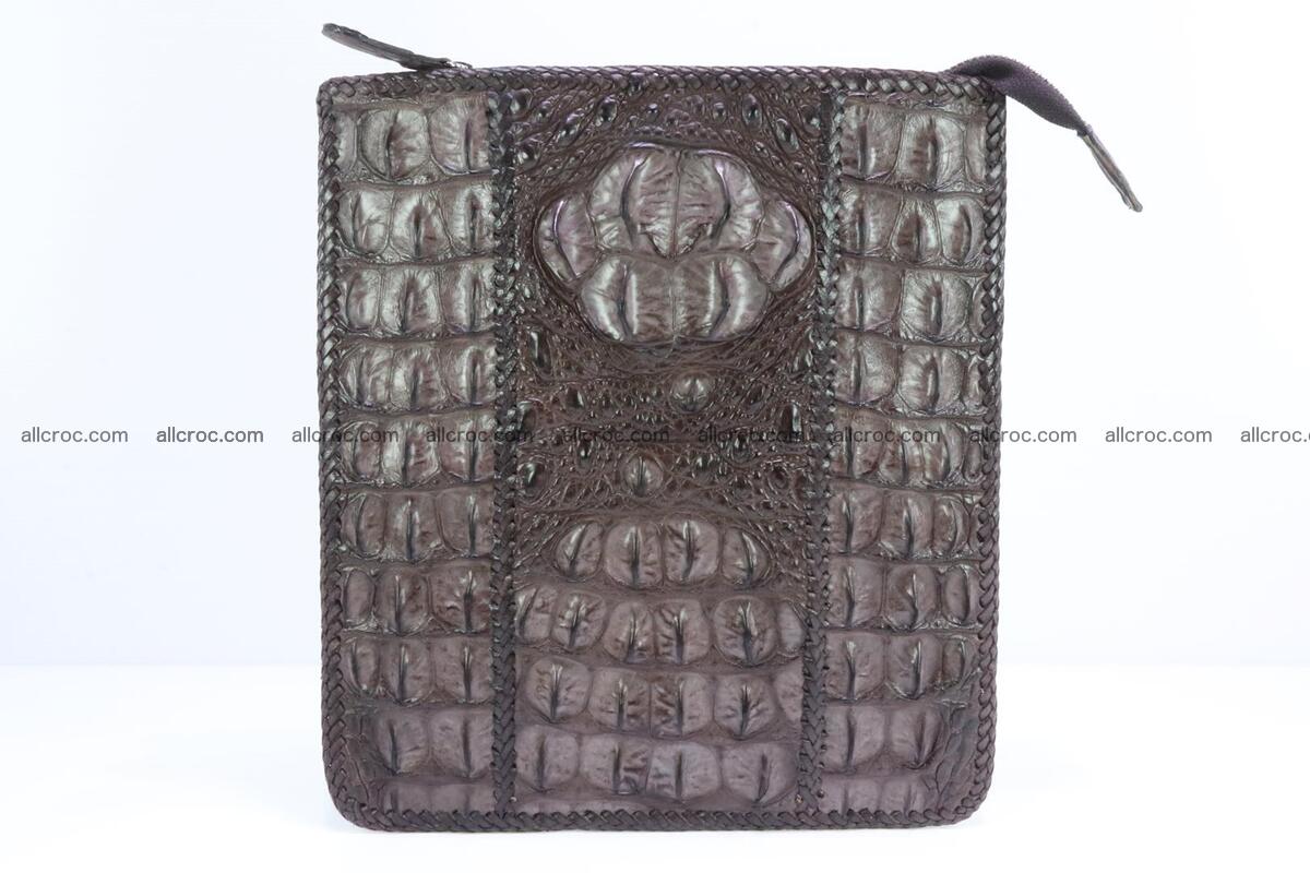 Crocodile skin shoulder bag hand braided edges 132 Foto 0