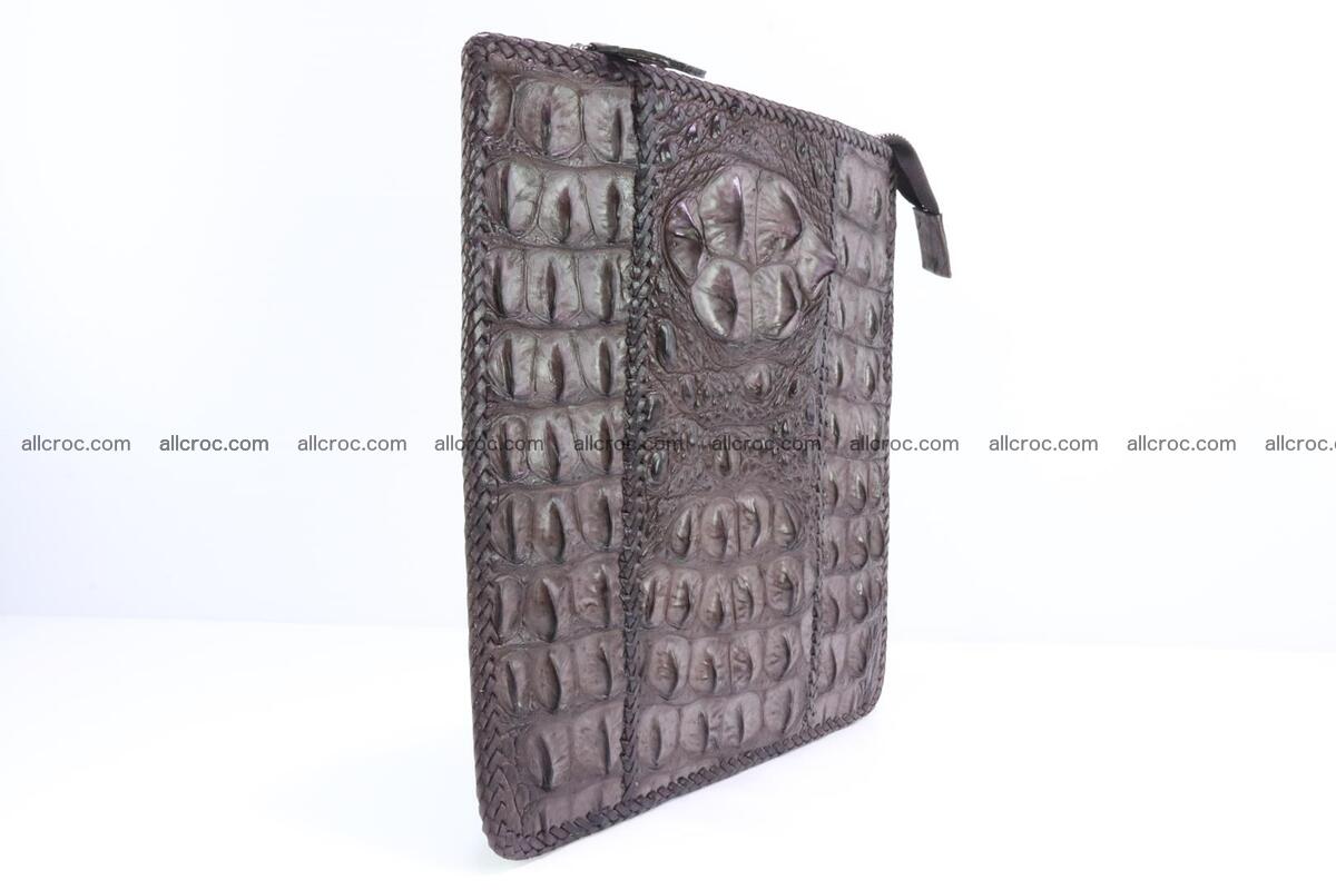 Crocodile skin shoulder bag hand braided edges 132 Foto 1