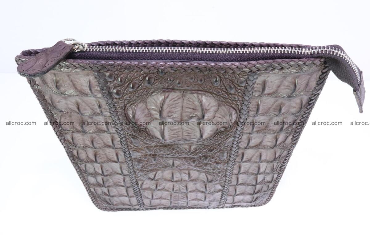 Crocodile skin shoulder bag hand braided edges 132 Foto 4