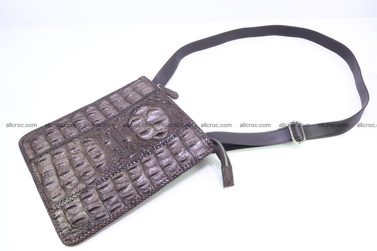 Crocodile skin shoulder bag hand braided edges 132 Foto 6