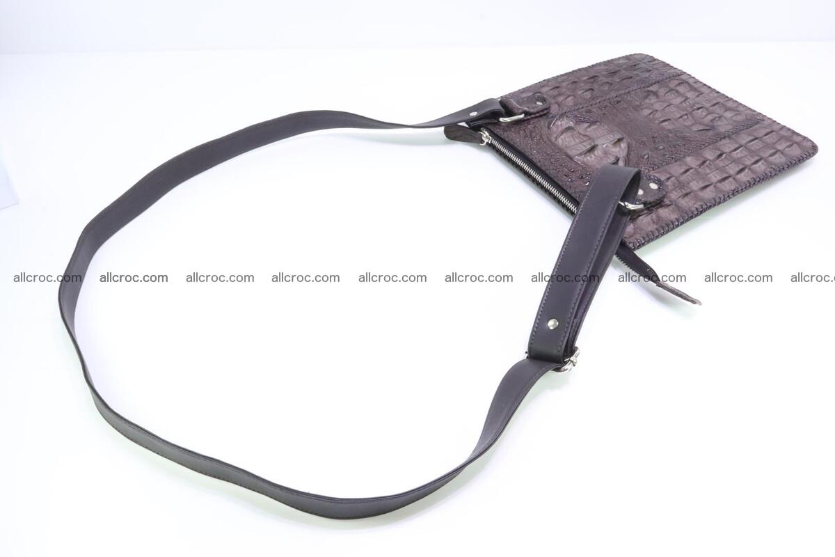 Crocodile skin shoulder bag hand braided edges 132 Foto 7