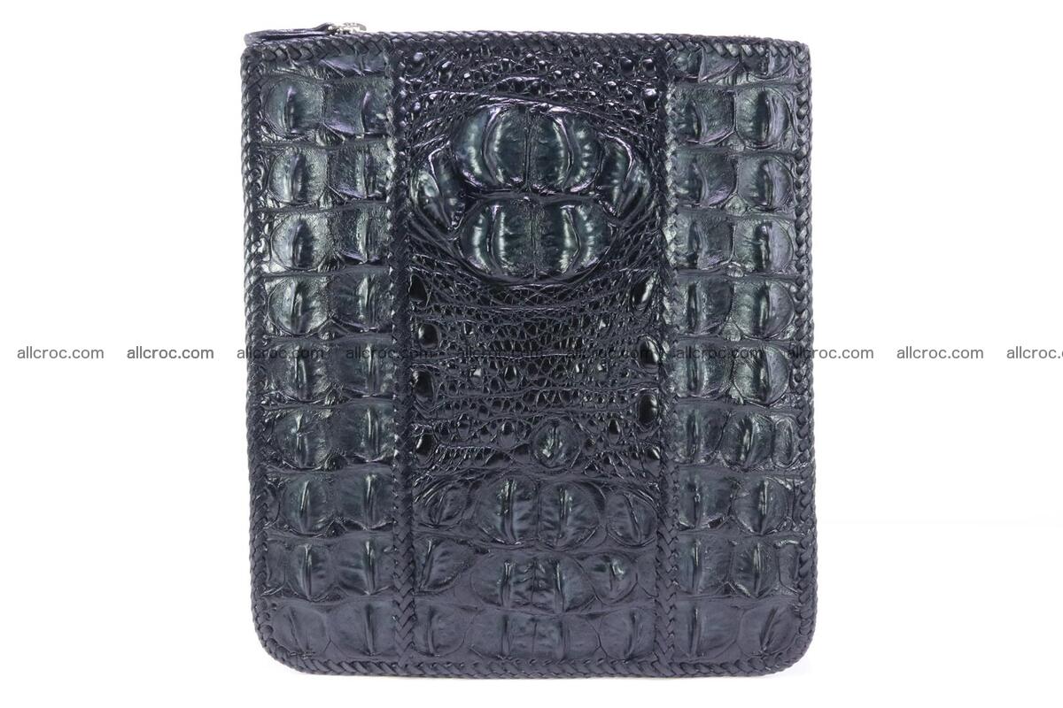 Crocodile skin shoulder bag hand braided edges 133 Foto 0