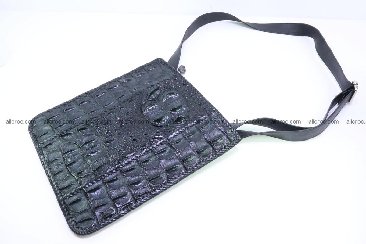 Crocodile skin shoulder bag hand braided edges 133 Foto 5