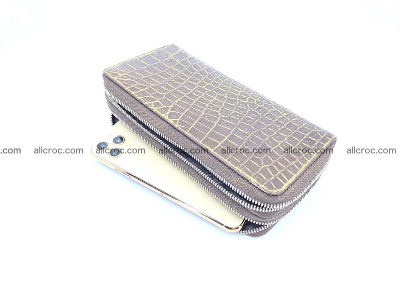 Crocodile skin 2 zip wallet 1302