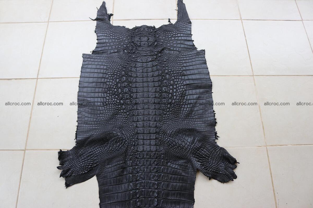 Crocodile skin back part black color 1246 Foto 0