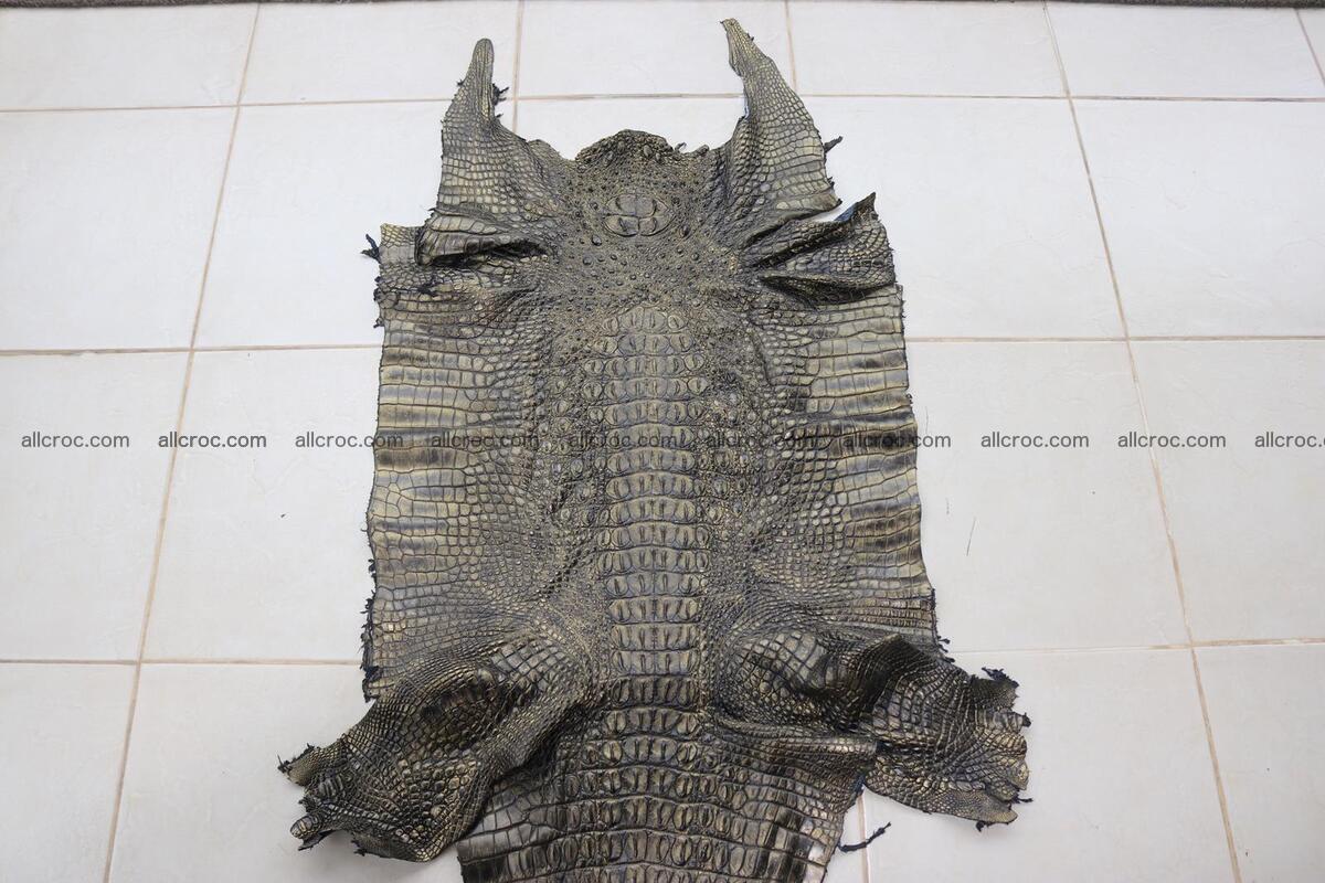 Crocodile skin back part brush off effect gold color 1244 Foto 0