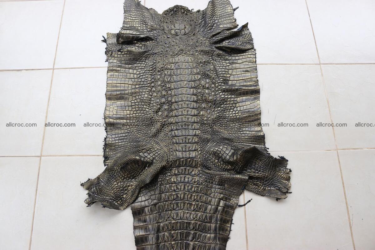 Crocodile skin back part brush off effect gold color 1244 Foto 1