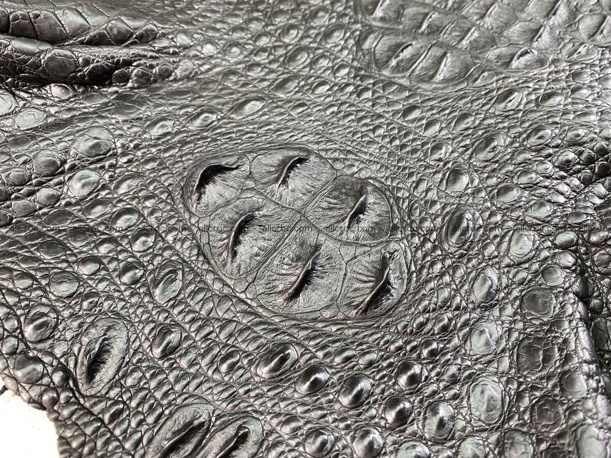 Crocodile skin back part 52cm black color 1528 Foto 0