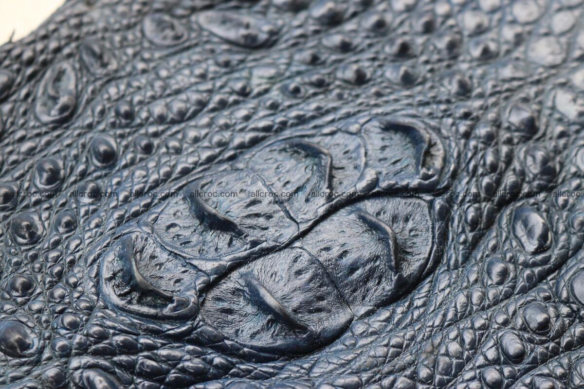 Crocodile skin back part navy blue color 1242 Foto 12