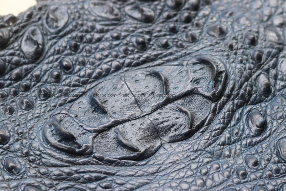 Crocodile skin back part navy blue color 1243 Foto 4