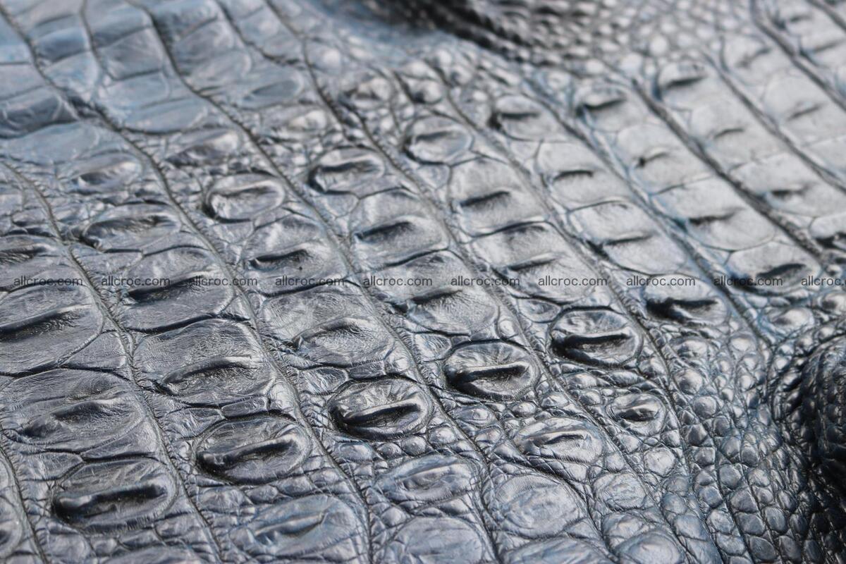 Crocodile skin back part navy blue color 1243 Foto 11
