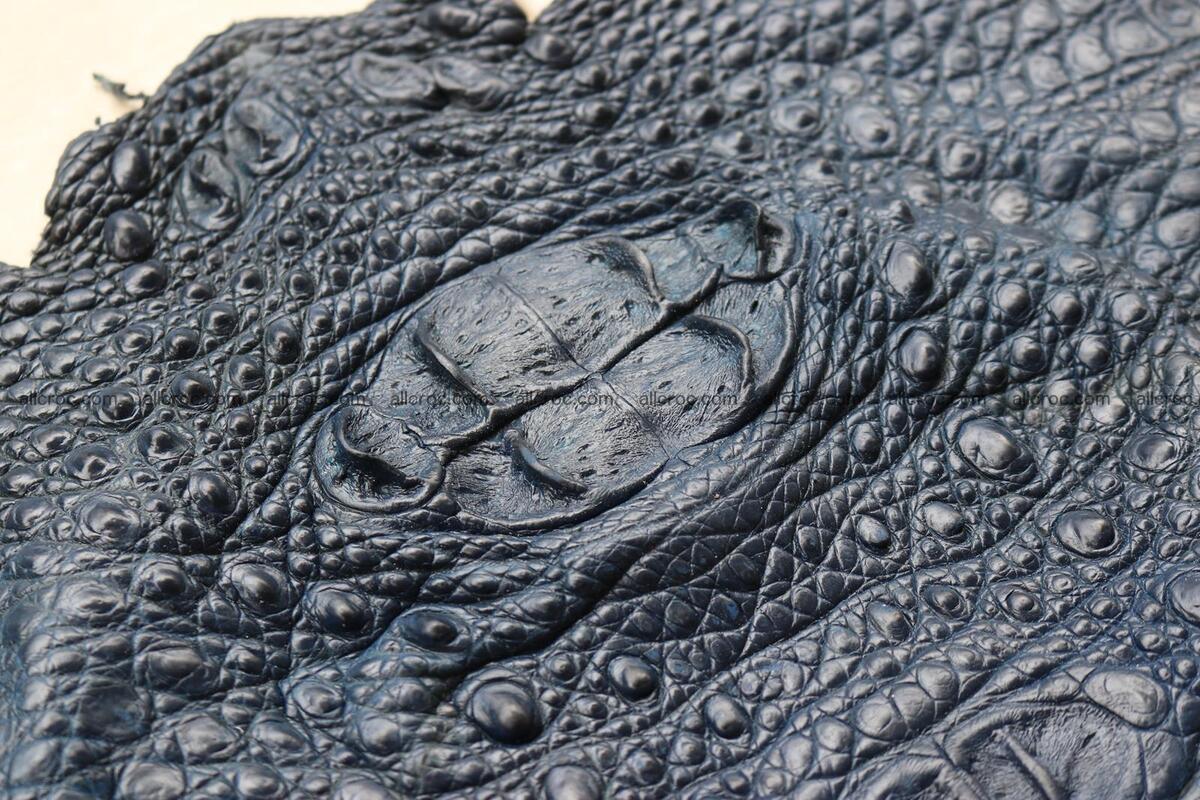 Crocodile skin back part navy blue color 1239 Foto 5