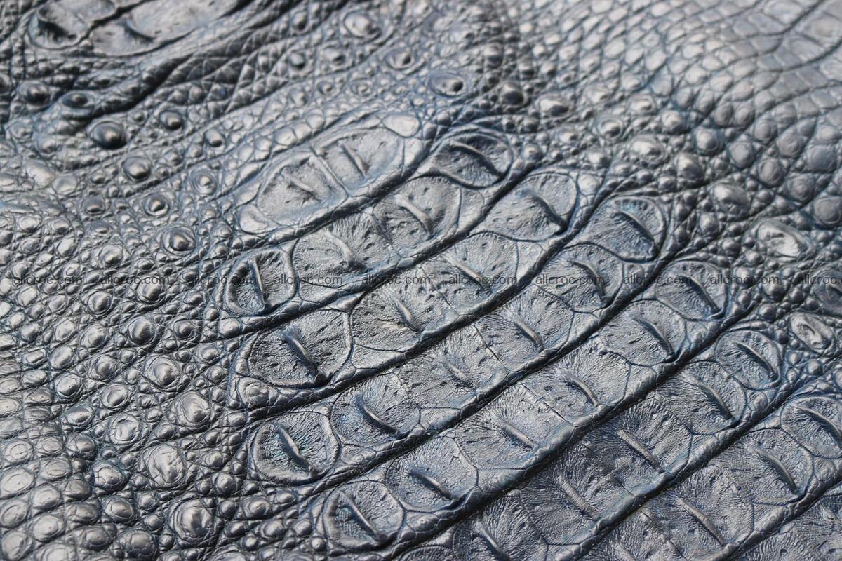 Crocodile skin back part navy blue color 1239 Foto 6