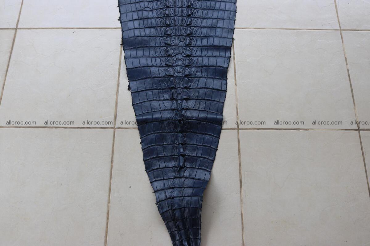 Crocodile skin back part navy blue color 1241 Foto 2