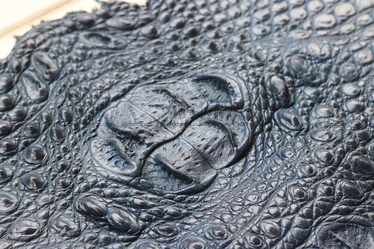 Crocodile skin back part navy blue color 1241 Foto 10