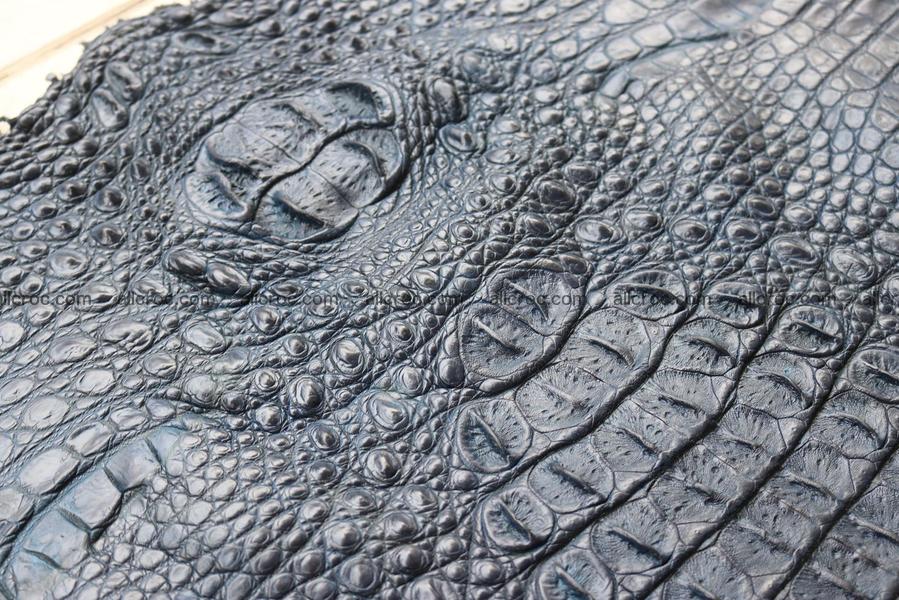Crocodile skin back part navy blue color 1241