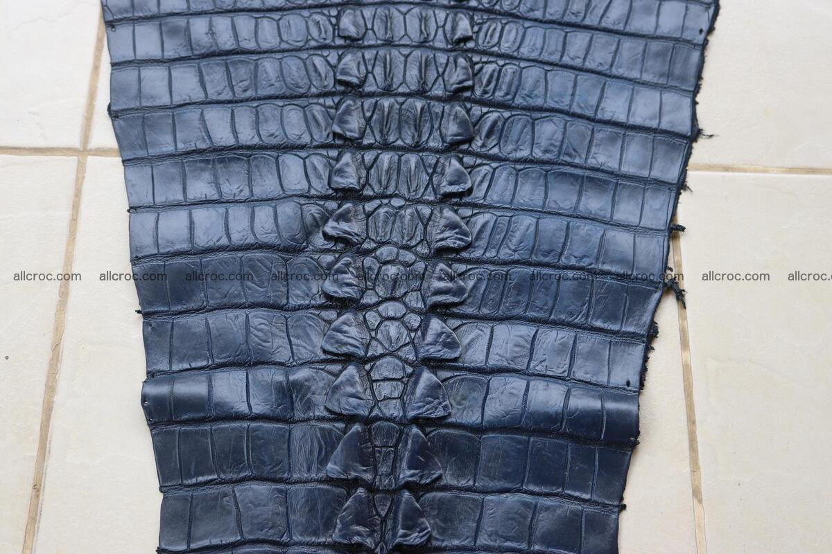 Crocodile skin back part navy blue color 1242 Foto 6