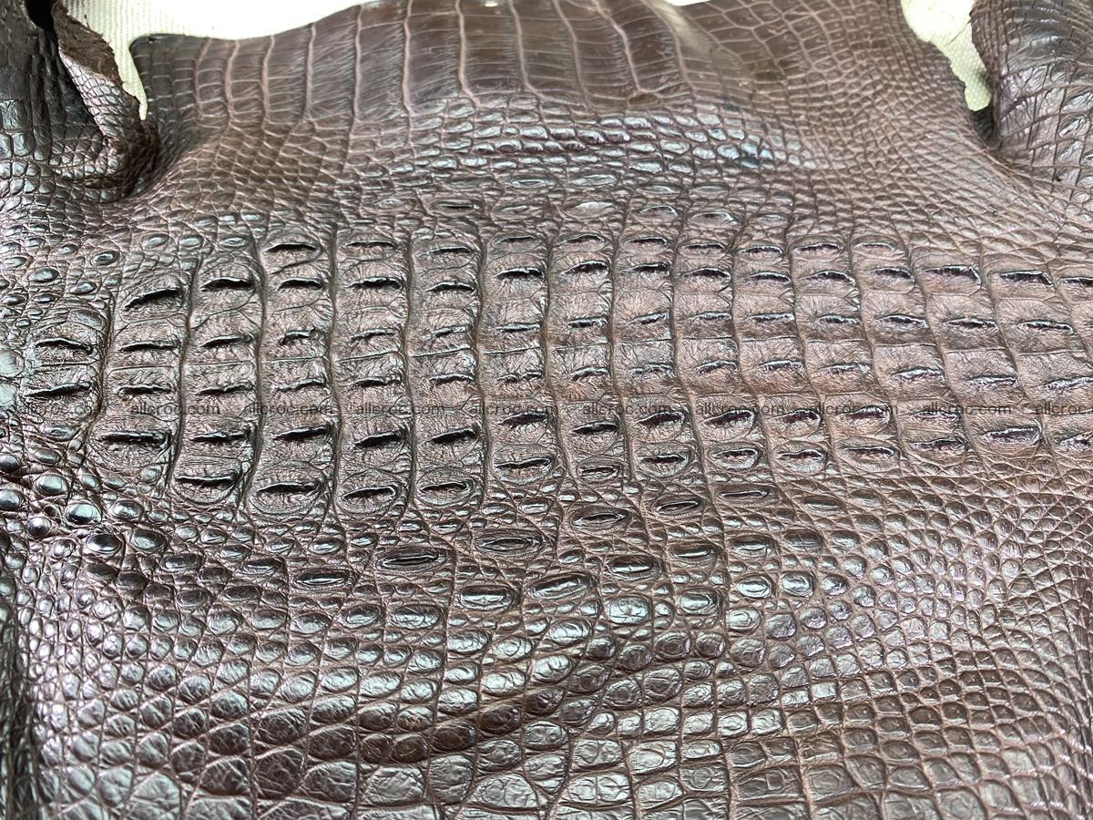 Crocodile skin back part with head and paws 29cm dark brown color 1494 Foto 13