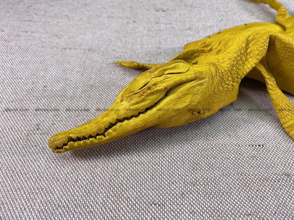 Crocodile skin back part with head and paws 16cm yellow color 1498 Foto 2