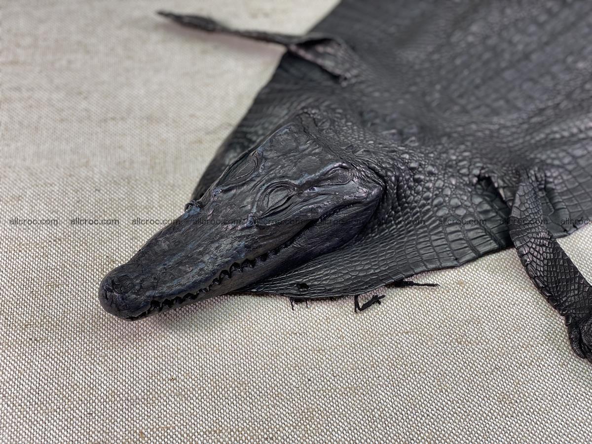 Crocodile skin back part with head and paws 24cm black color 1491 Foto 3