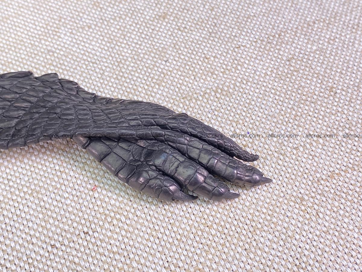 Crocodile skin back part with head and paws 24cm black color 1491 Foto 11