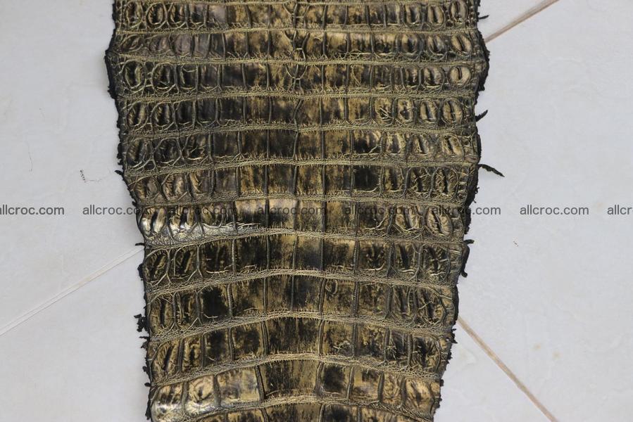 Crocodile skin belly brush off gold color 1226