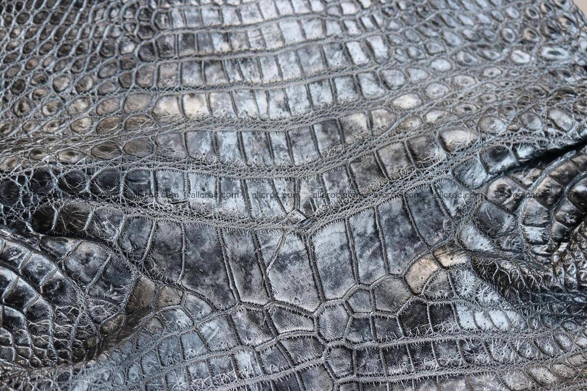 Crocodile skin belly brush off silver color 1227 Foto 1
