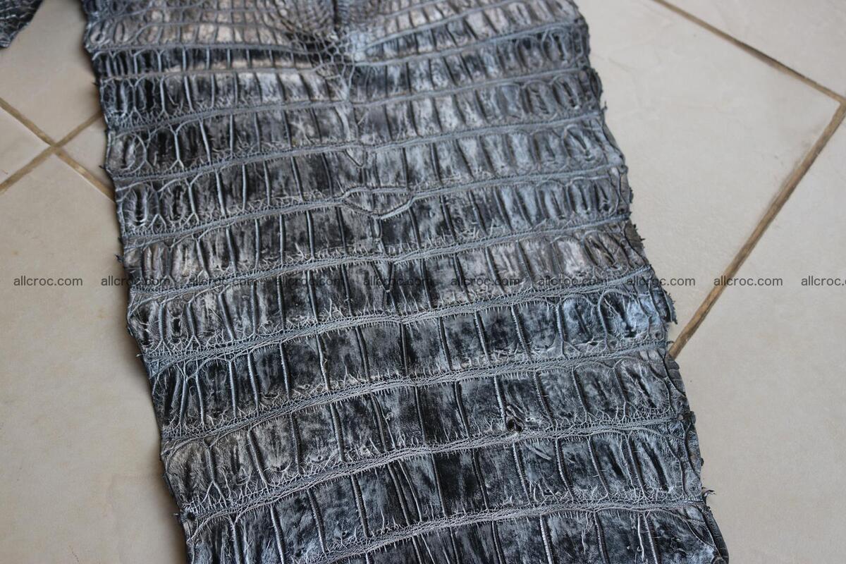 Crocodile skin belly brush off silver color 1227 Foto 7