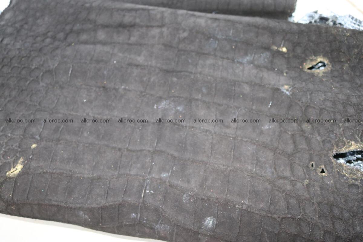 Crocodile skin belly brush off silver color 1227 Foto 10