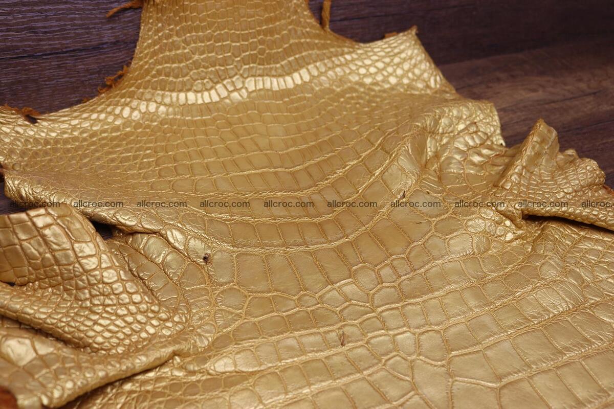 Crocodile skin belly gold color 1233 Foto 3