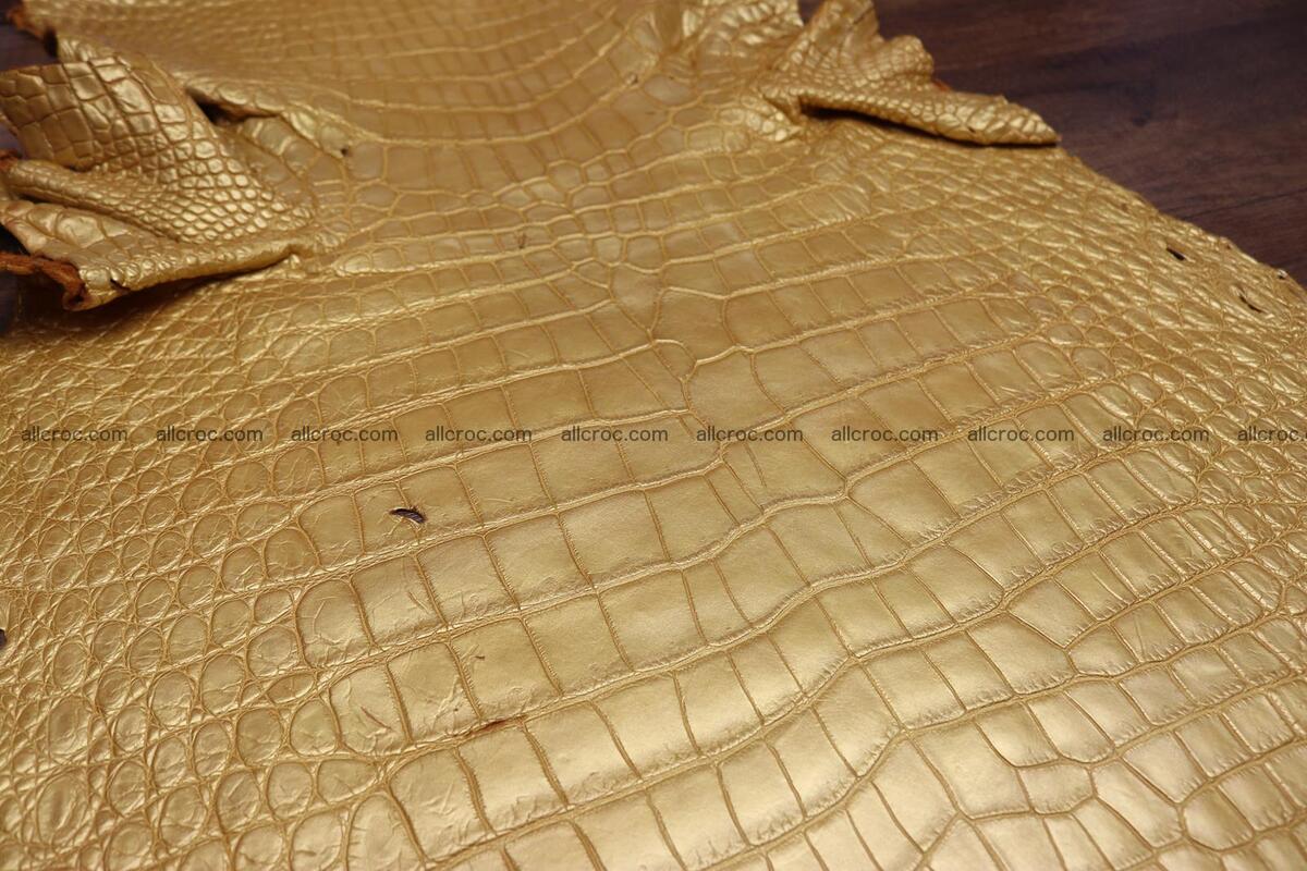 Crocodile skin belly gold color 1233 Foto 4
