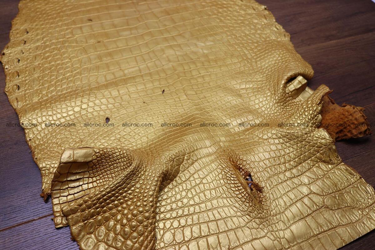 Crocodile skin belly gold color 1233 Foto 6
