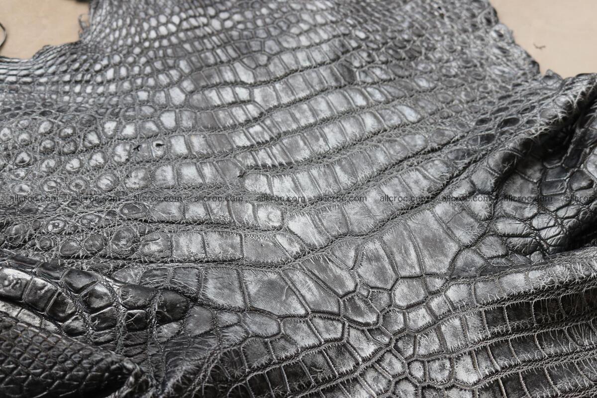 Crocodile skin belly part brush off silver color 1248 Foto 7