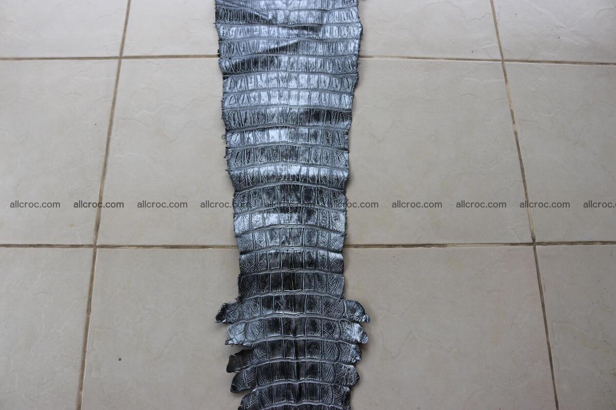 Crocodile skin belly part brush off silver color 1248 Foto 6