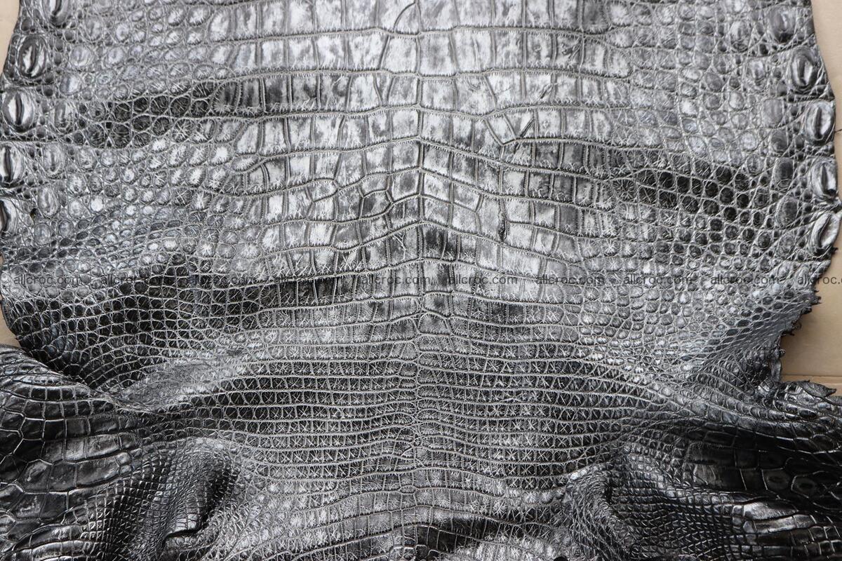 Crocodile skin belly part brush off silver color 1248 Foto 10