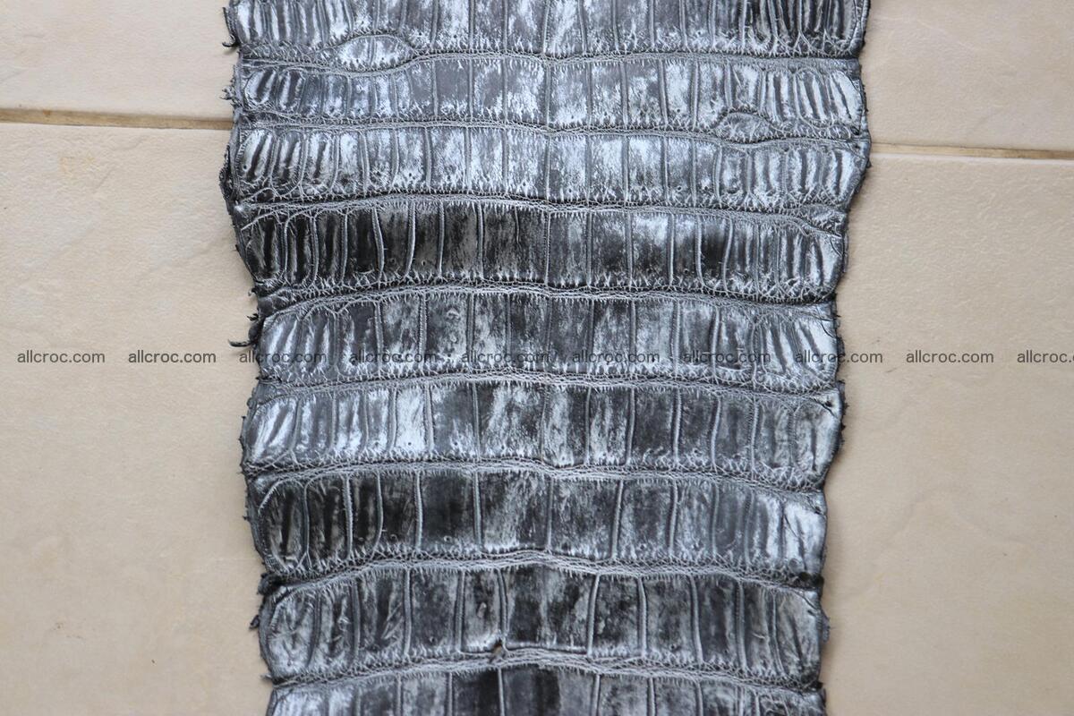 Crocodile skin belly part brush off silver color 1249 Foto 8
