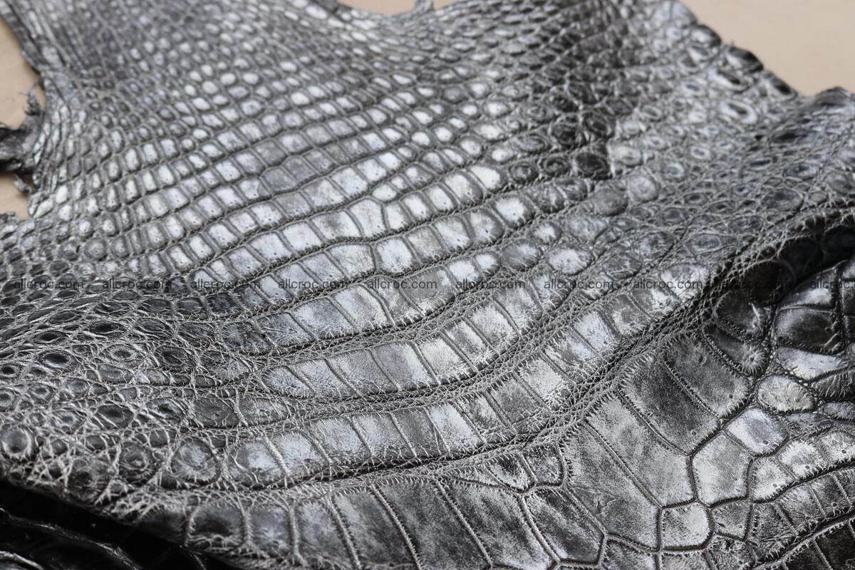 Crocodile skin belly part brush off silver color 1249 Foto 9
