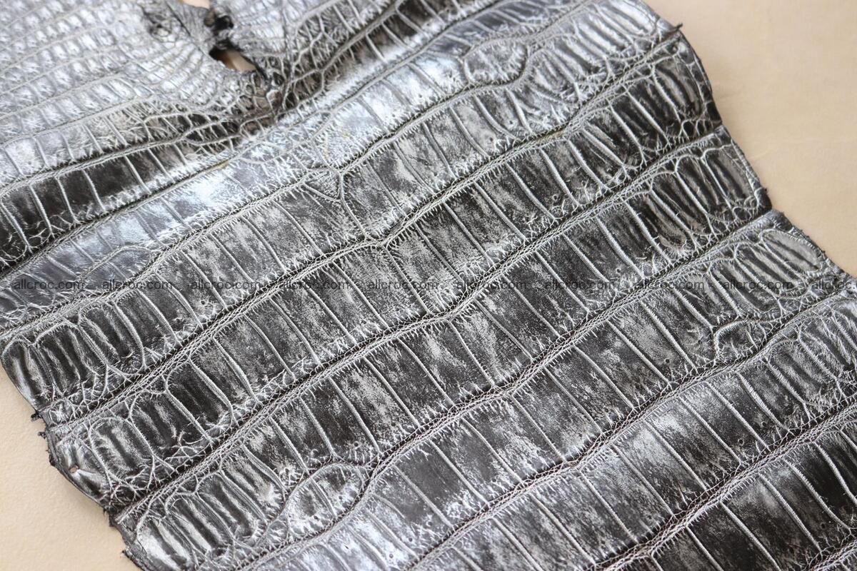Crocodile skin belly part brush off silver color 1249 Foto 13