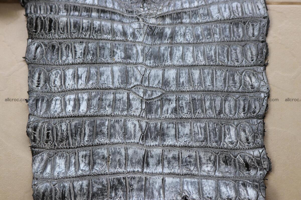 Crocodile skin belly part brush off silver color 1250 Foto 10