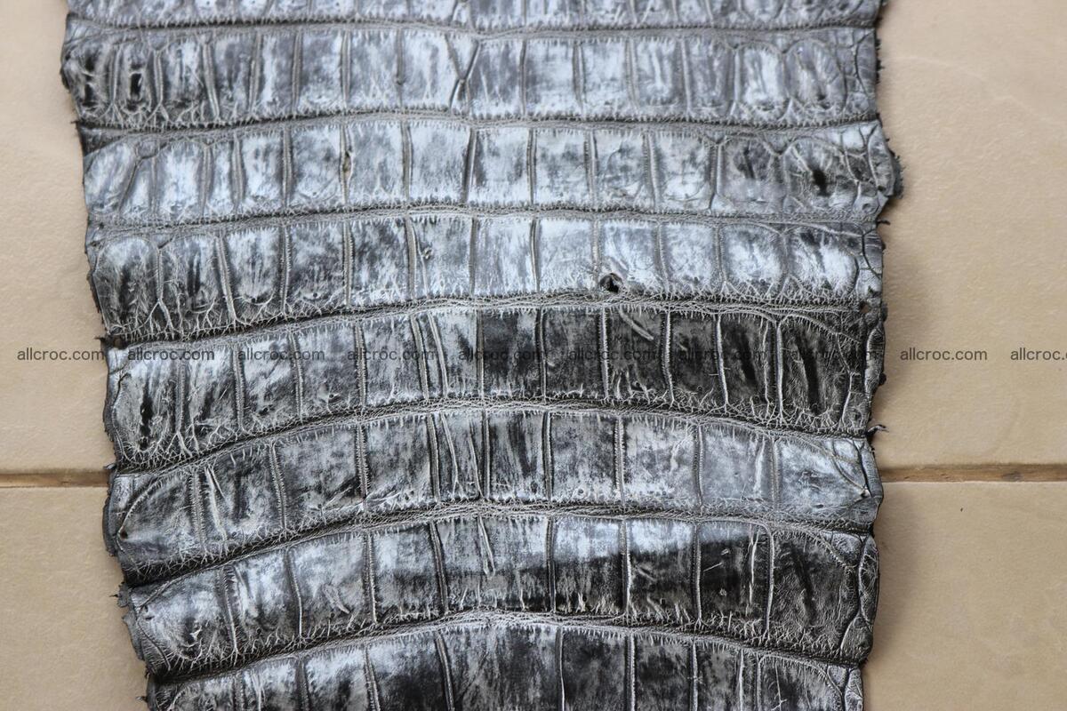 Crocodile skin belly part brush off silver color 1250 Foto 8
