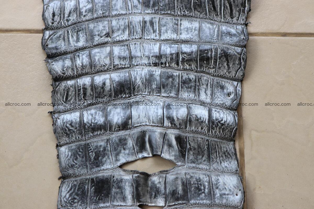Crocodile skin belly part brush off silver color 1250 Foto 9