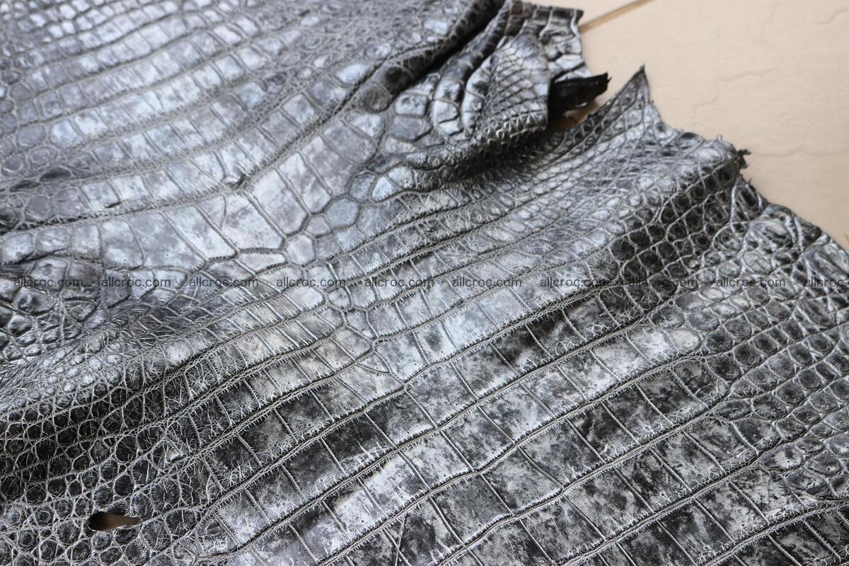 Crocodile skin belly part brush off silver color 1250 Foto 12