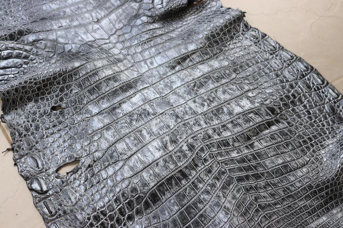 Crocodile skin belly part brush off silver color 1250 Foto 16