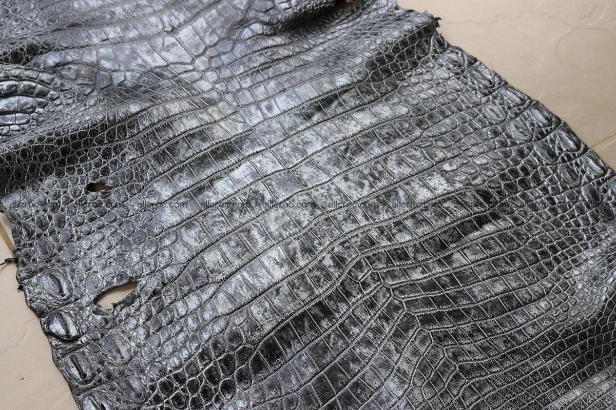 Crocodile skin belly part brush off silver color 1250 Foto 17