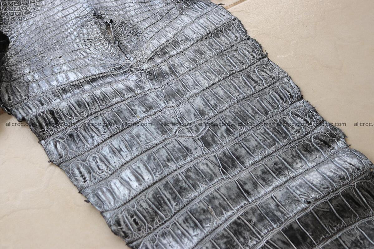 Crocodile skin belly part brush off silver color 1250 Foto 19