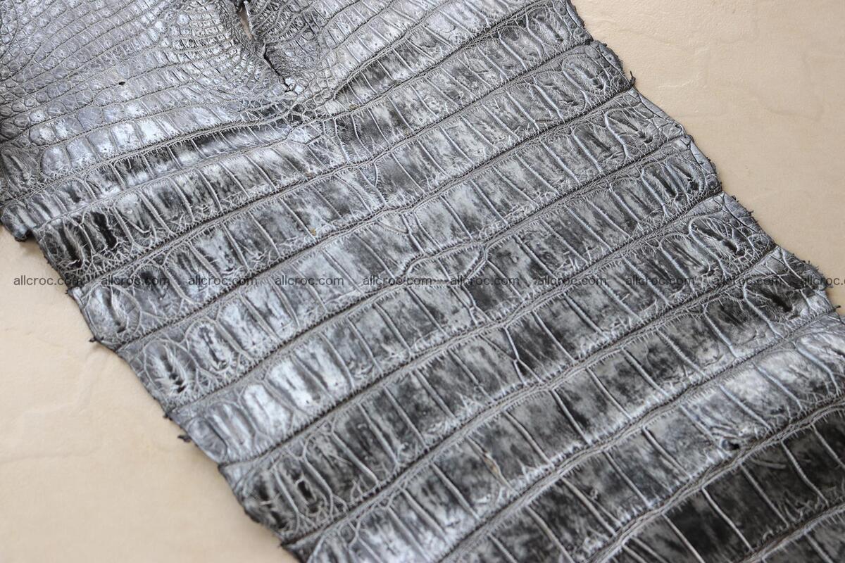 Crocodile skin belly part brush off silver color 1250 Foto 13
