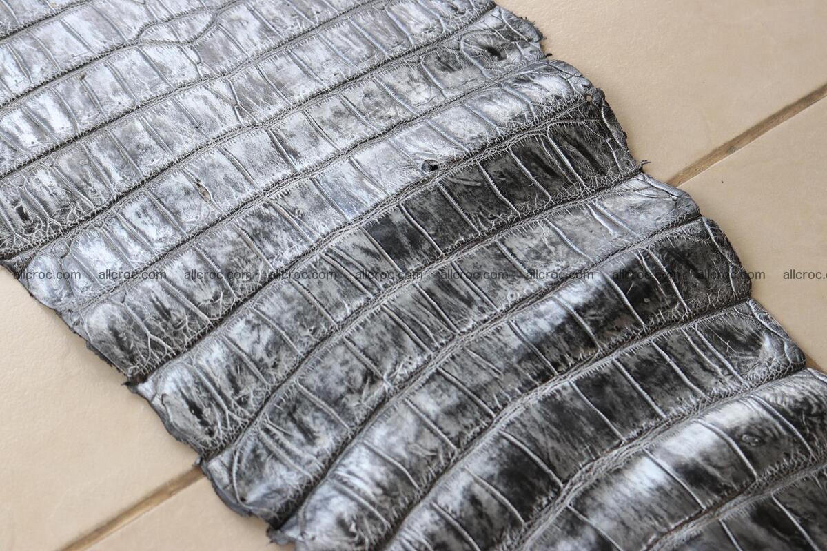 Crocodile skin belly part brush off silver color 1250 Foto 14