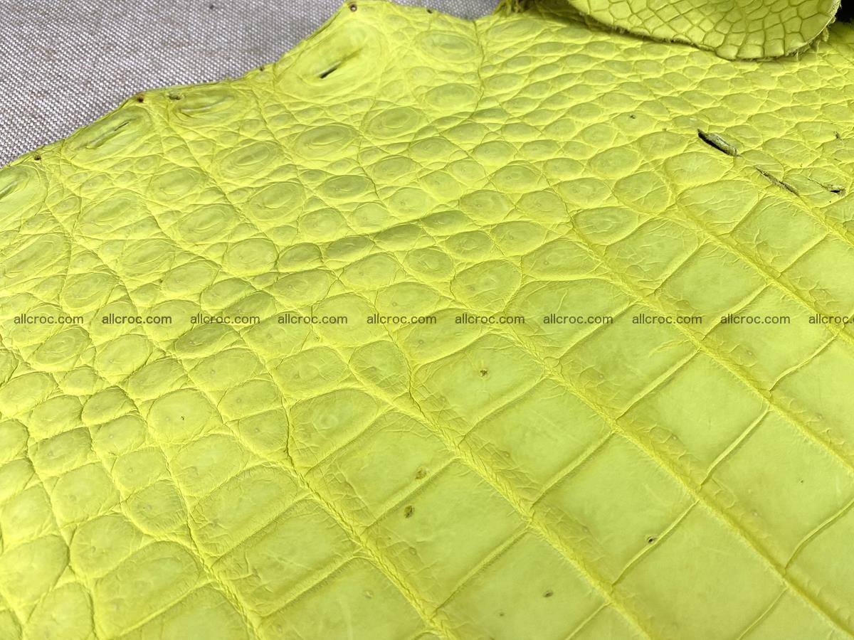 Crocodile skin belly part 49cm acid yellow color 1482 Foto 6